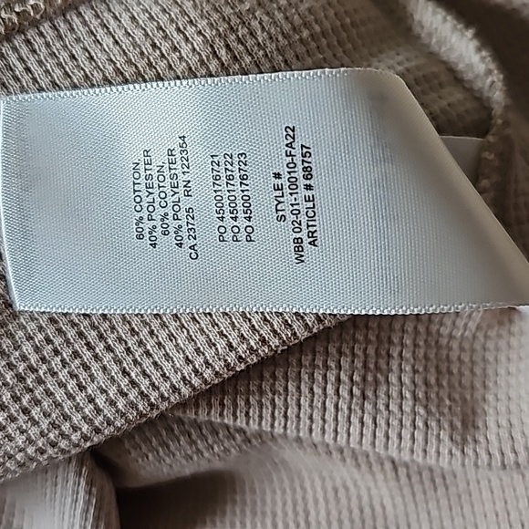 Aritzia Sunday Best Baby Waffle Long sleeve Thermal Top S Fluent Taupe Size S - Picture 12 of 12